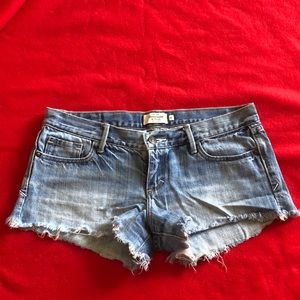 A & F washed denim short-shorts